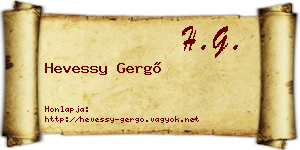 Hevessy Gergő névjegykártya