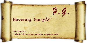 Hevessy Gergő névjegykártya